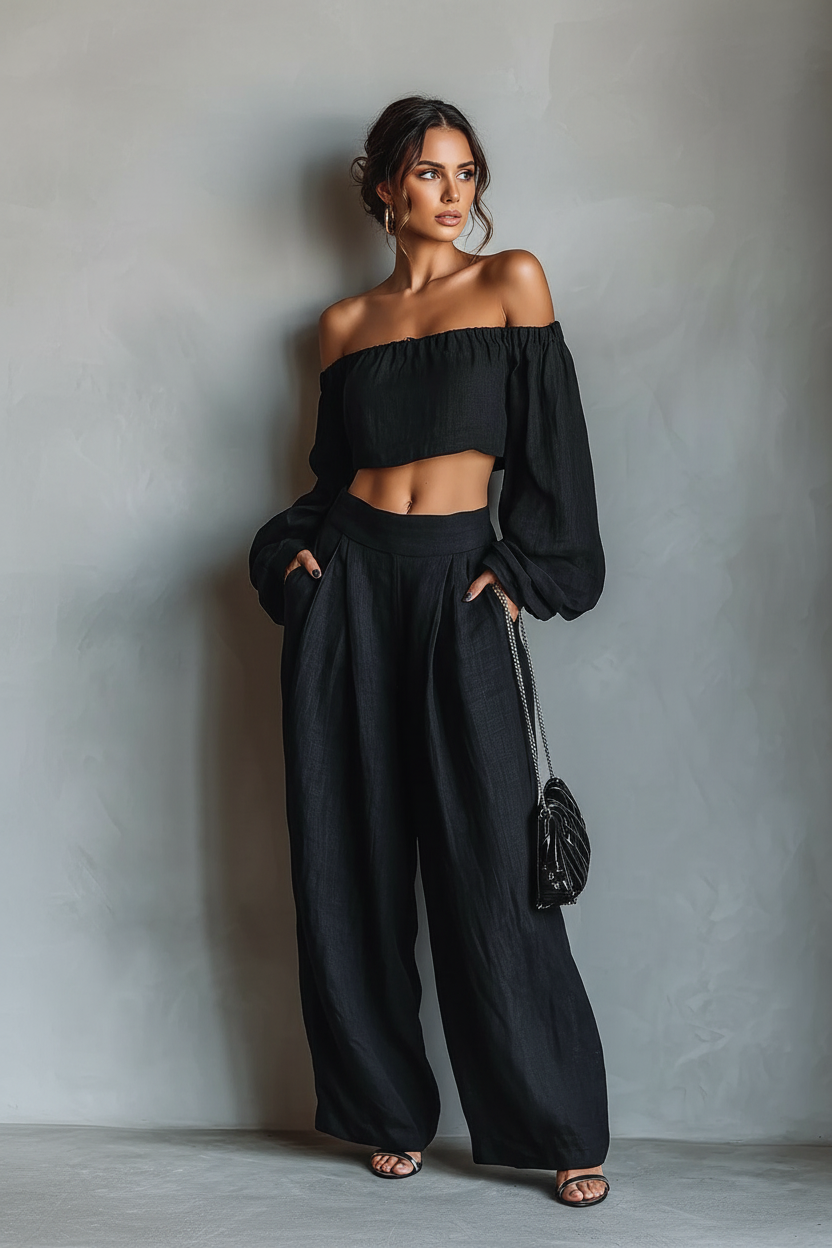 CONJUNTO NOIR ELISIA | ELEGANCIA CONTEMPORÁNEA